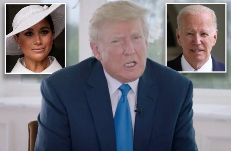 Trump blasts Meghan Markle’s ‘disrespectful’ treatment of late Queen, calls out Biden for skipping coronation