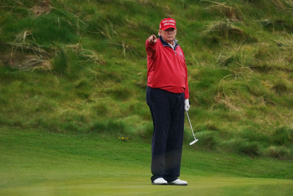 Donald Trump golfing in Ireland.
