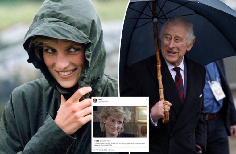 Princess Diana coronation weather report tweet goes viral amid rain prediction