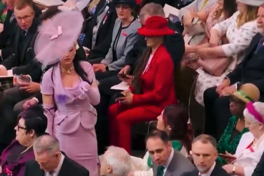 The "American Idol" judge arrived at Westminster Abbey for the coronation ceremony Saturday, wandering through the pews to find her seat for the high-profile event.