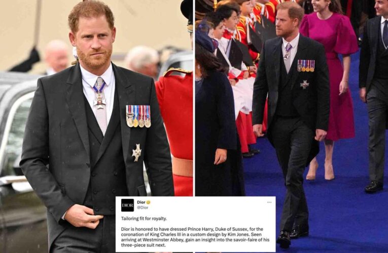 Prince Harry dons three-piece Dior suit to King Charles’ coronation