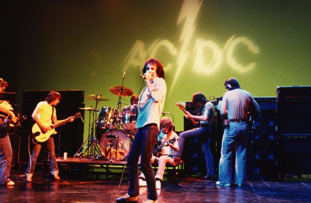 AC/DC rehearse for a gig circa 1977 in Hollywood