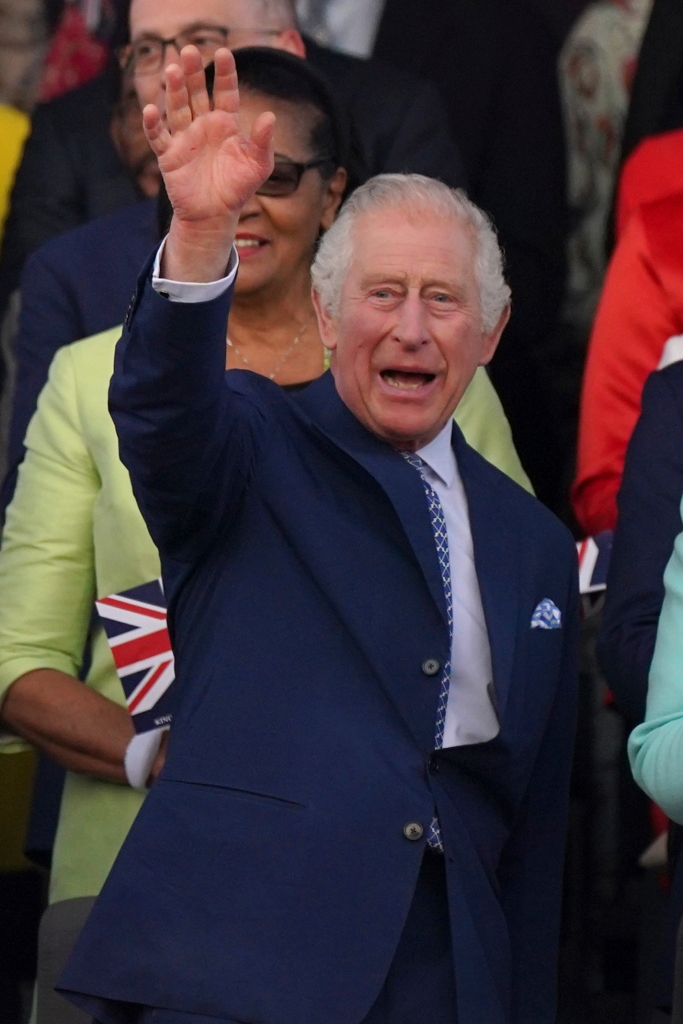 King Charles III in the Royal Box ahead of the concert at Windsor Castle.