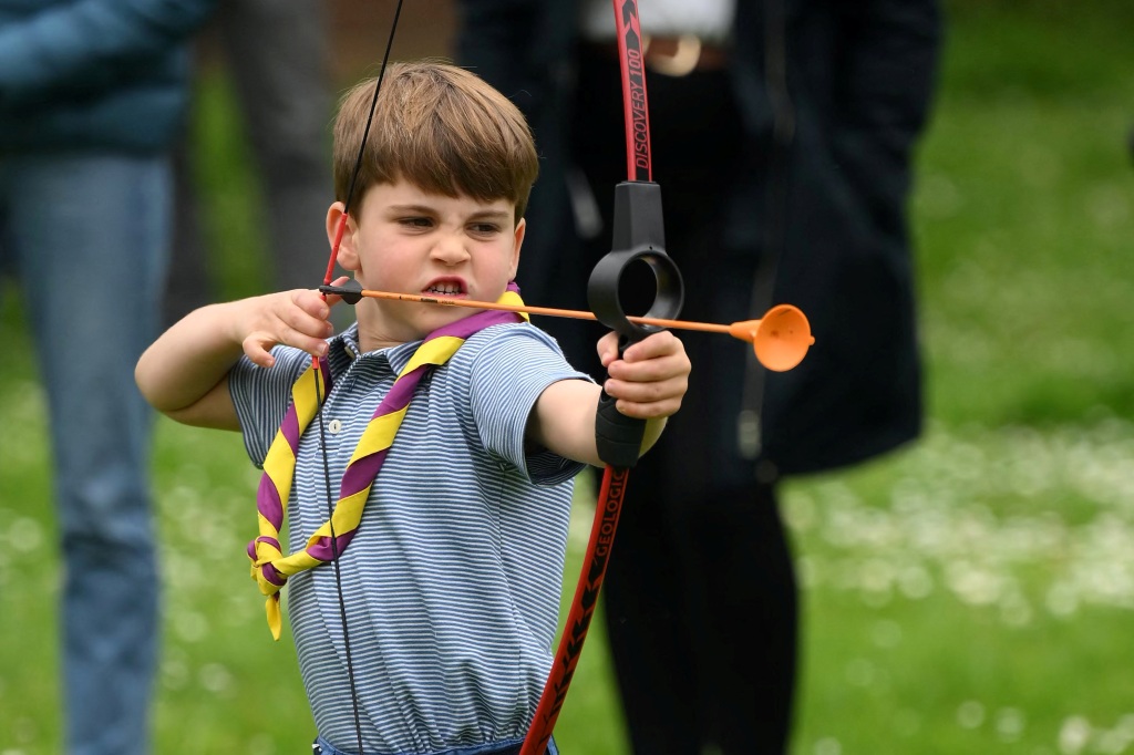 Little Louis looked like he was ready for battle when he picked up his bow and arrow.