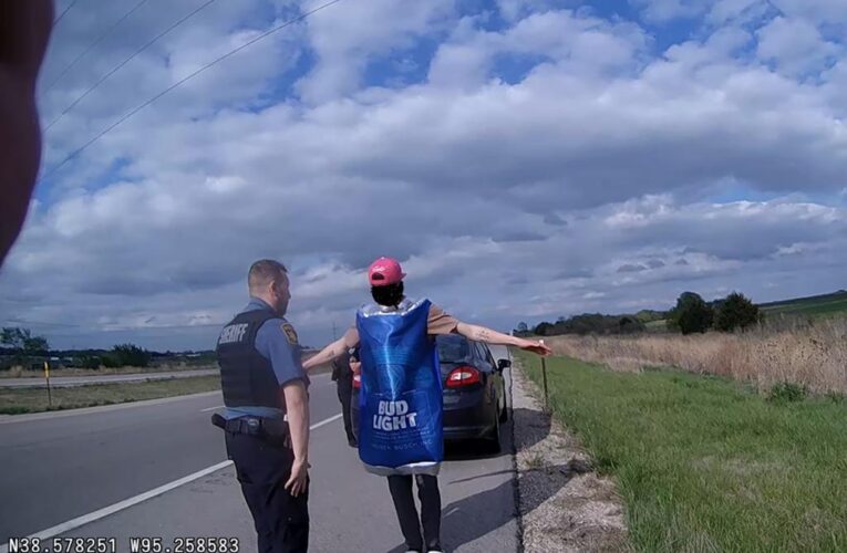 Kansas cops pull over DUI suspect wearing Bud Light costume