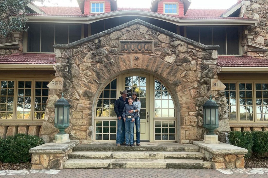 Taylor Sheridan with wife Nicole Muirbrook and son.