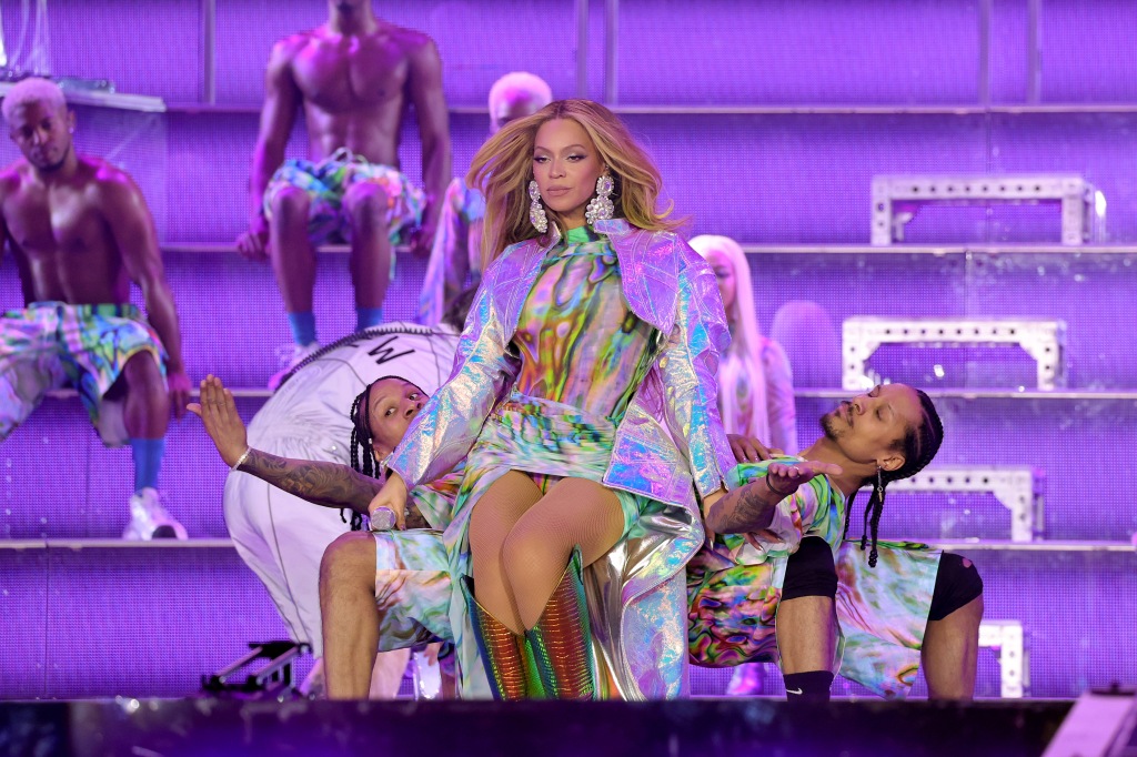 BeyoncÃ© performs onstage during the opening night of the âRENAISSANCE WORLD TOURâ at Friends Arena on May 10, 2023 in Stockholm, Sweden. (