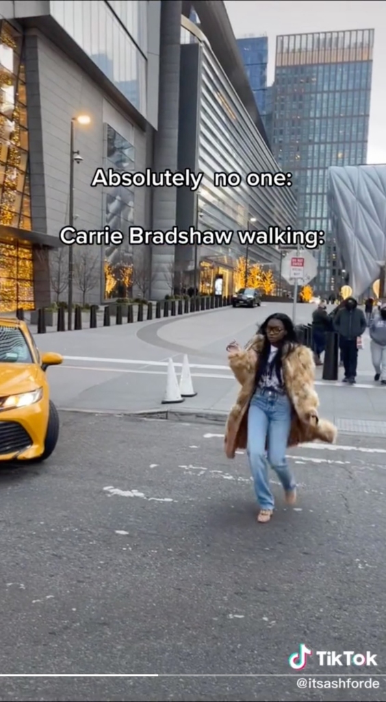 Carrie Bradshaw has inspired a TikTok challenge, and with "And Just Like That" returning for its second season this June, now is the perfect time to try it out.
