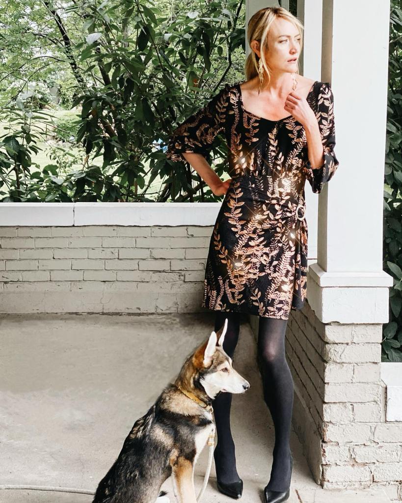 A photo of Heather Armstrong and her dog.