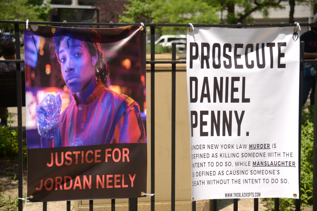 A tribute to Jordan Neely, the homeless many who died during the May 1 confrontation. 