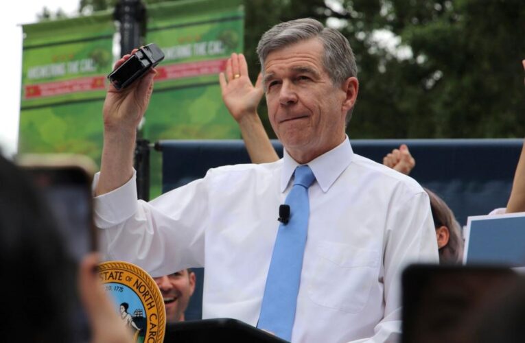 North Carolina Governor Roy Cooper vetoes abortion limits bill in front of charged crowd