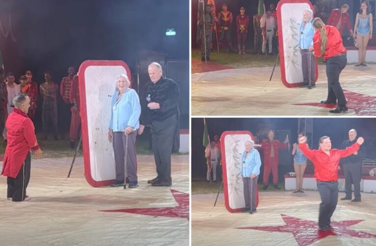 Woman, 99, achieves dream of having knives thrown at her in circus