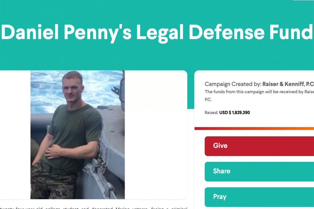 A screenshot of Penny's defense fund website.