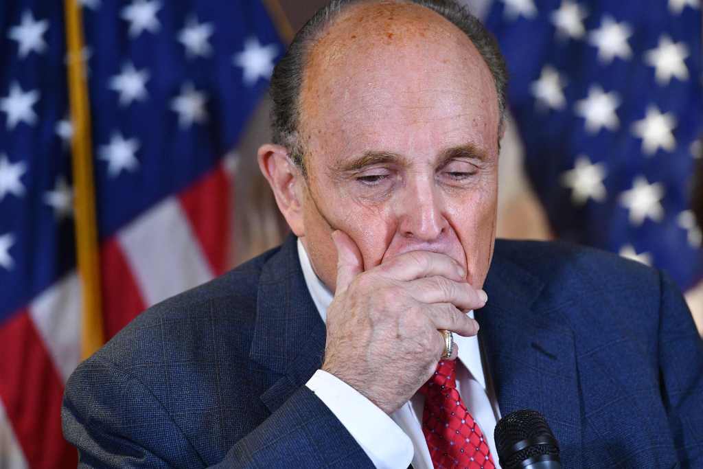 Rudy Giuliani speaks during a press conference at the Republican National Committee headquarters in Washington, DC, on November 19, 2020. 