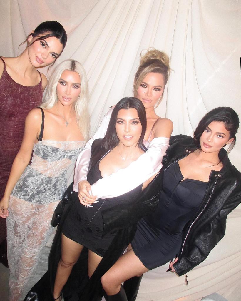 Kendall Jenner, Kim Kardashian, Kourtney Kardashian, Khloe Kardashian and Kylie Jenner pose for a photo.