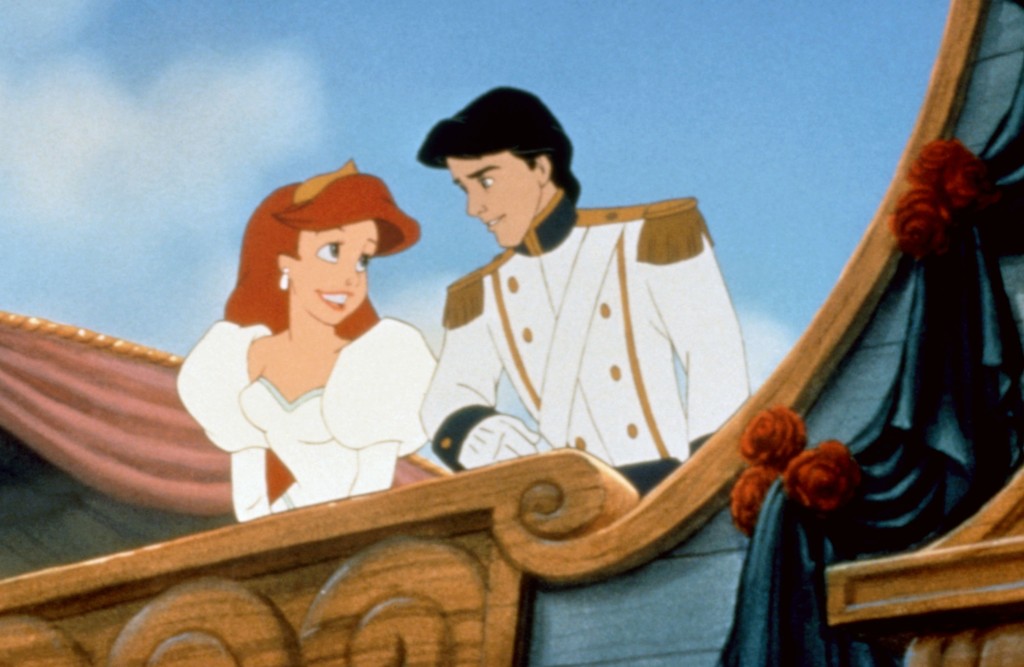 Ariel and Prince Eric in the 1989 animated "The Little Mermaid."