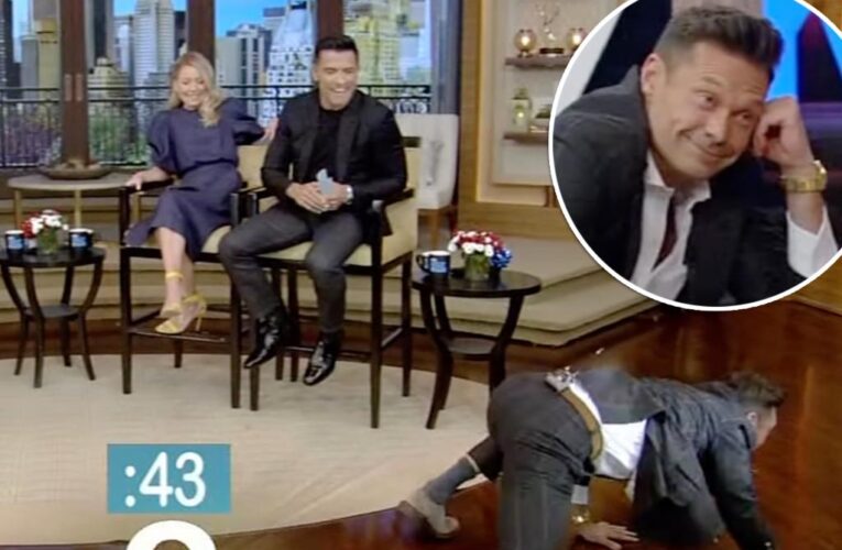 Ryan Seacrest crawls on ‘Live’ set in first appearance since exit