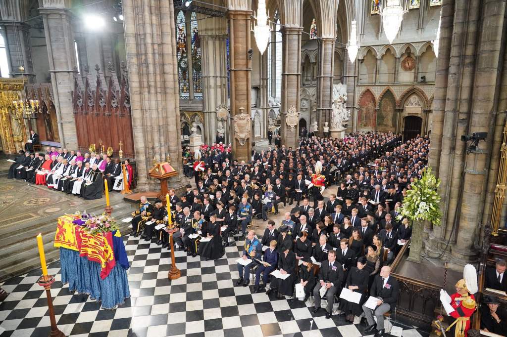 Westminster Abbey during queen's funeral