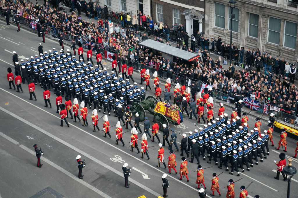 Funeral procession in london after queen's death