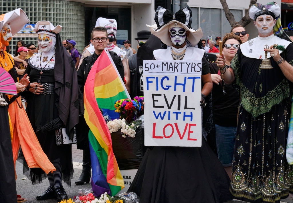 FILE - The Sisters of Perpetual Indulgence, participate in the gay pride parade in West Hollywood, Calif. on June 12, 2016.The Los Angeles Dodgers have removed a satirical LGBTQ+ group called the Sisters of Perpetual Indulgence from the teamâs annual Pride Night after opposition from conservative Catholic groups. The team announced Wednesday, May 17, 2023, that the group, which primarily consists of men dressed as nuns, wouldn't receive an award during the June 16 event, citing the âstrong feelingsâ of people who were offended. 