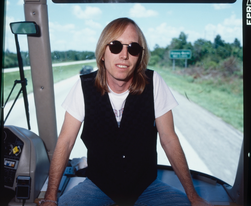 Tom Petty on the bus during his 1983 summer tour in Florida.