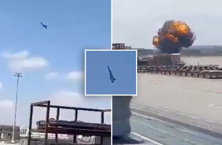 Spanish pilot successfully ejects from F-18 fighter jet before it crashes: video