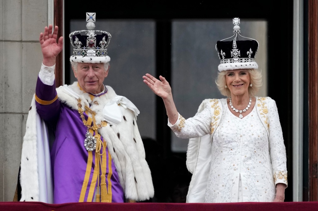 King Charles and Queen Camilla at the coronation ceremony on Saturday, May 6. 