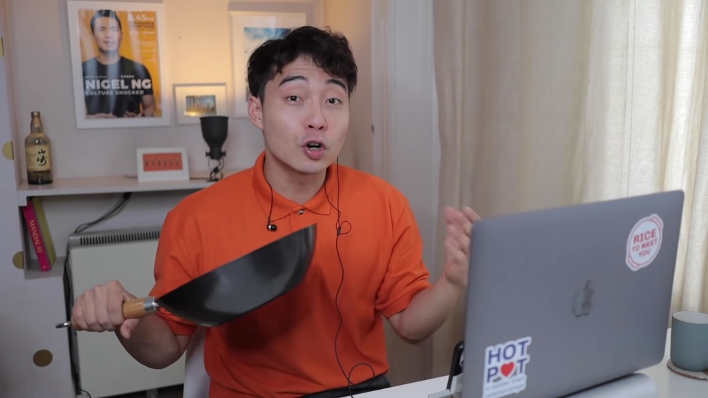 Ng, 32, is famous for making videos mocking the way Western chefs prepare Asian dishes. 