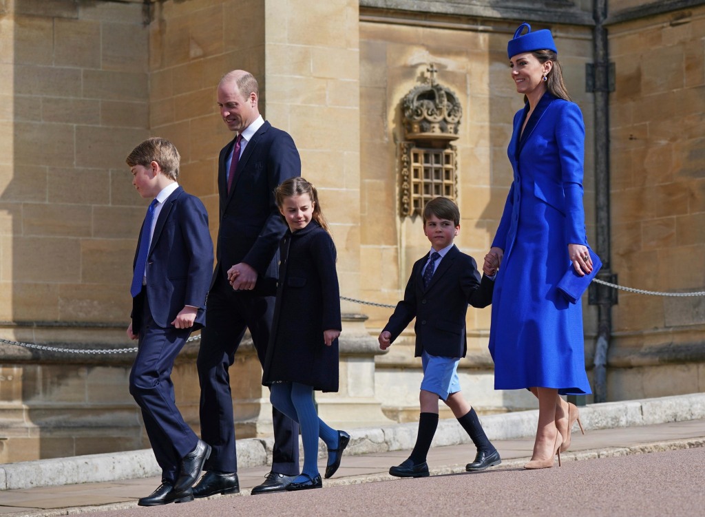 Prince William, Kate Middleton and their three children, Prince George (left), Princess Charlotte, and Prince Louis (right).