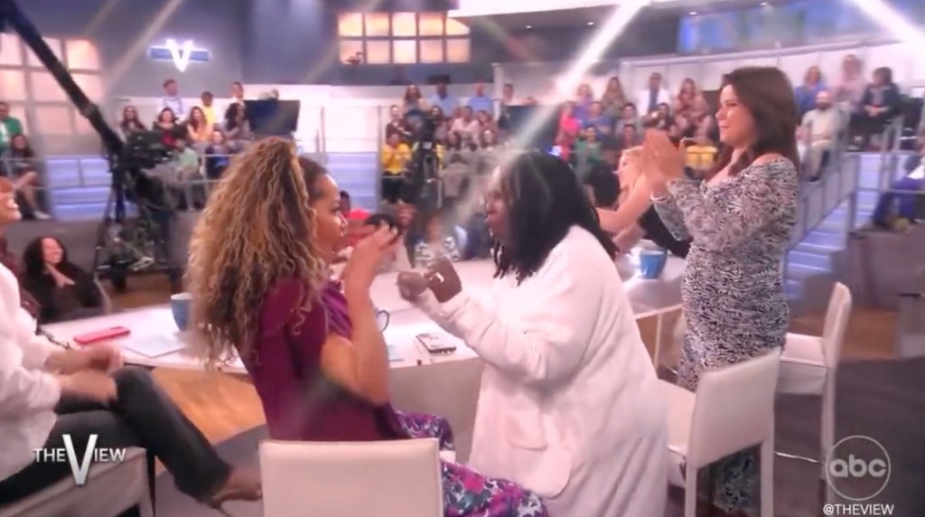 Whoopi Goldberg spices up 'The View' by giving Sunny Hostin a lap dance 