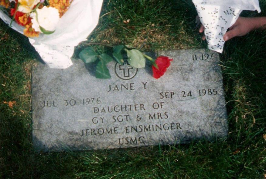 Janey Ensminger's gravestone