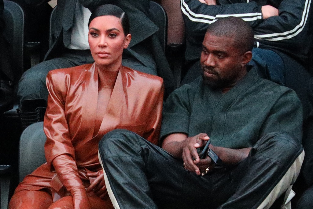 Kim Kardashian with Kanye West. 
