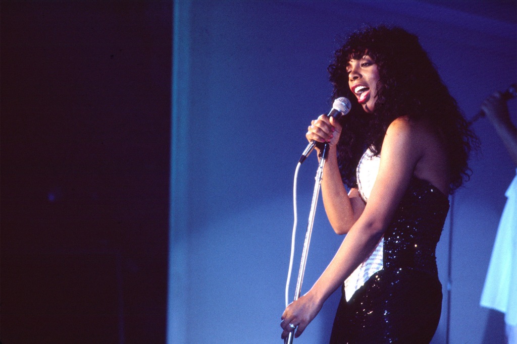 Donna Summer performing on stage