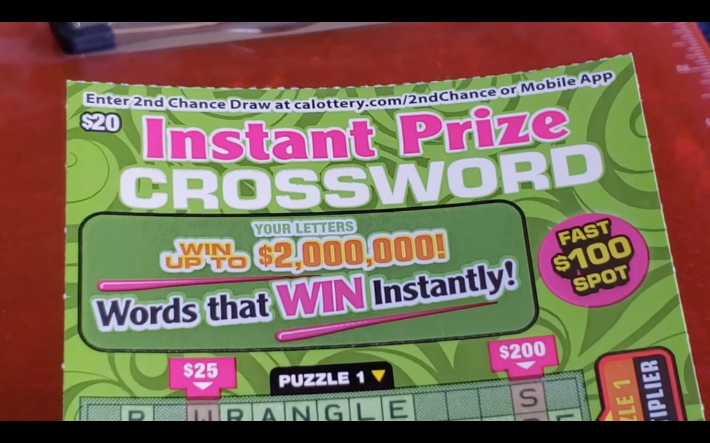 Evans previously won $100,000 from a different Scratchers game.