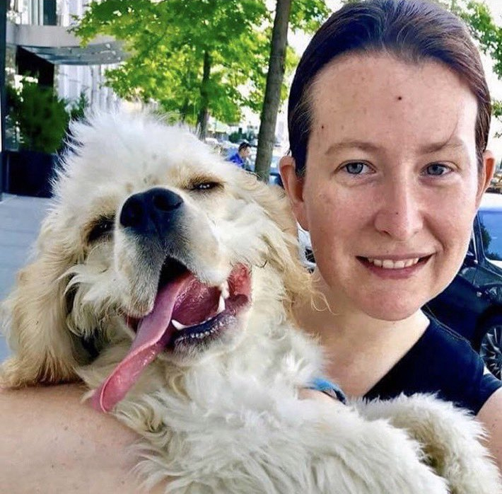 Amy Cooper is pictured with her dog.