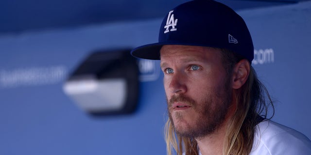 Noah Syndergaard looks from dugout