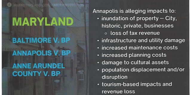 One of the slides from Recktenwald's presentation at an Environmental Law Institute event in April. The slide shows he spoke about three cases involving Sher Edling, the same law firm arguing a similar case before him in Hawaii.