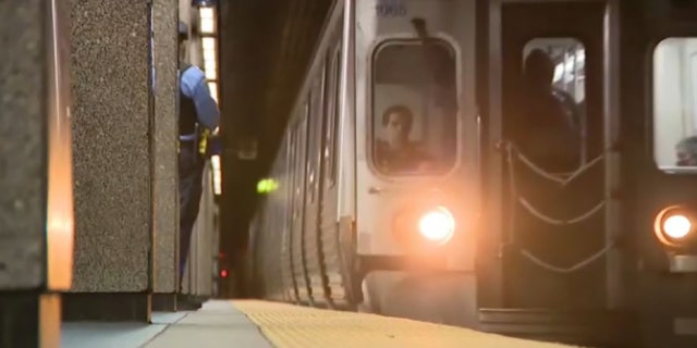 SEPTA train pulling into station