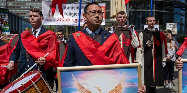 Christian demonstrators outside SatanCon in Boston