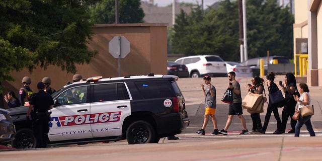 Mall goers leave the Texas mall