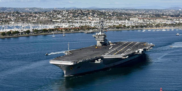 US Teddy Roosevelt in San Diego port