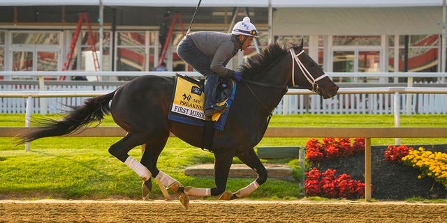 First Mission during a training session ahead Preakness