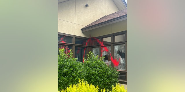 Paint and broken windows of MAPS building