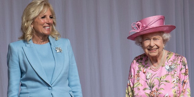 Queen Elizabeth II and First Lady Jill Biden