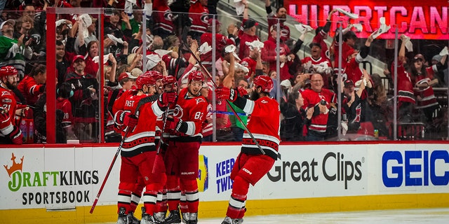 Hurricanes celebrate goal