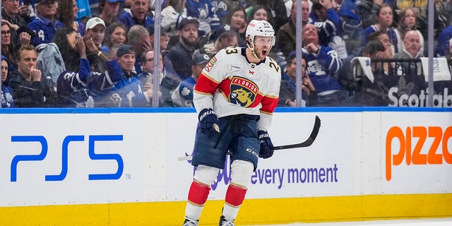 Carter Verhaeghe celebrates goal