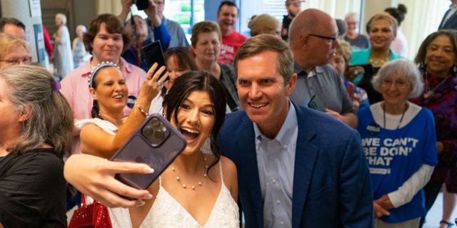 Andy Beshear meeting with supporters in Kentucky