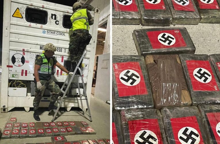 Peru police seize 50 bricks of cocaine wrapped in Nazi symbols