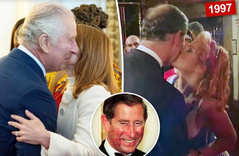 King Charles meets Geri Horner 26 years after infamous kiss