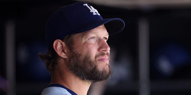 Clayton Kershaw in dugout